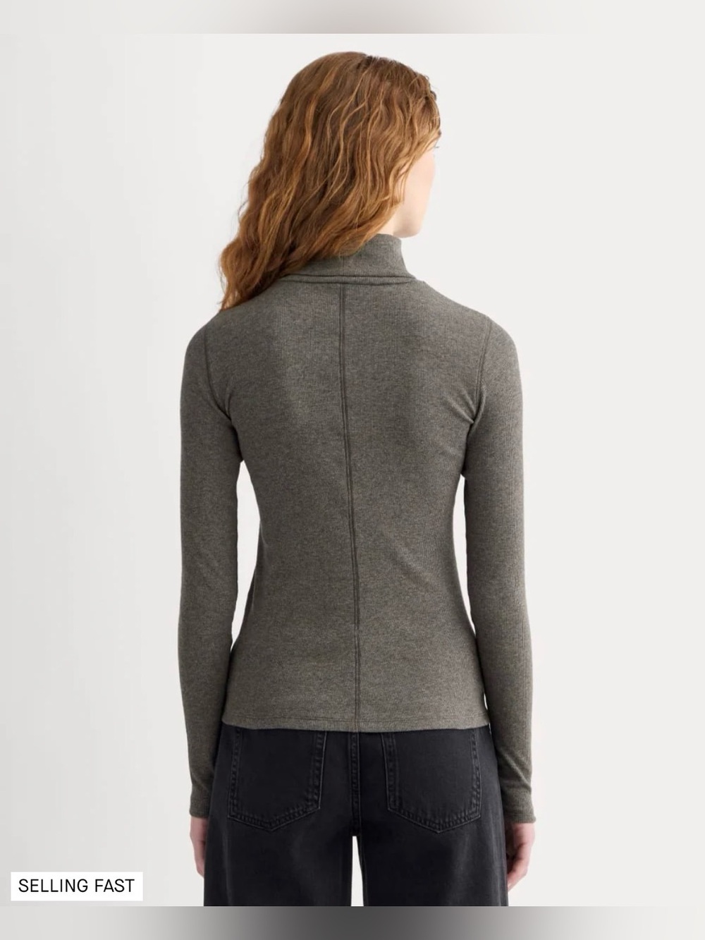 New Everlane The Luxe Rib Turtleneck in Washed Heathered Fatigue Size XL - Picture 2 of 11